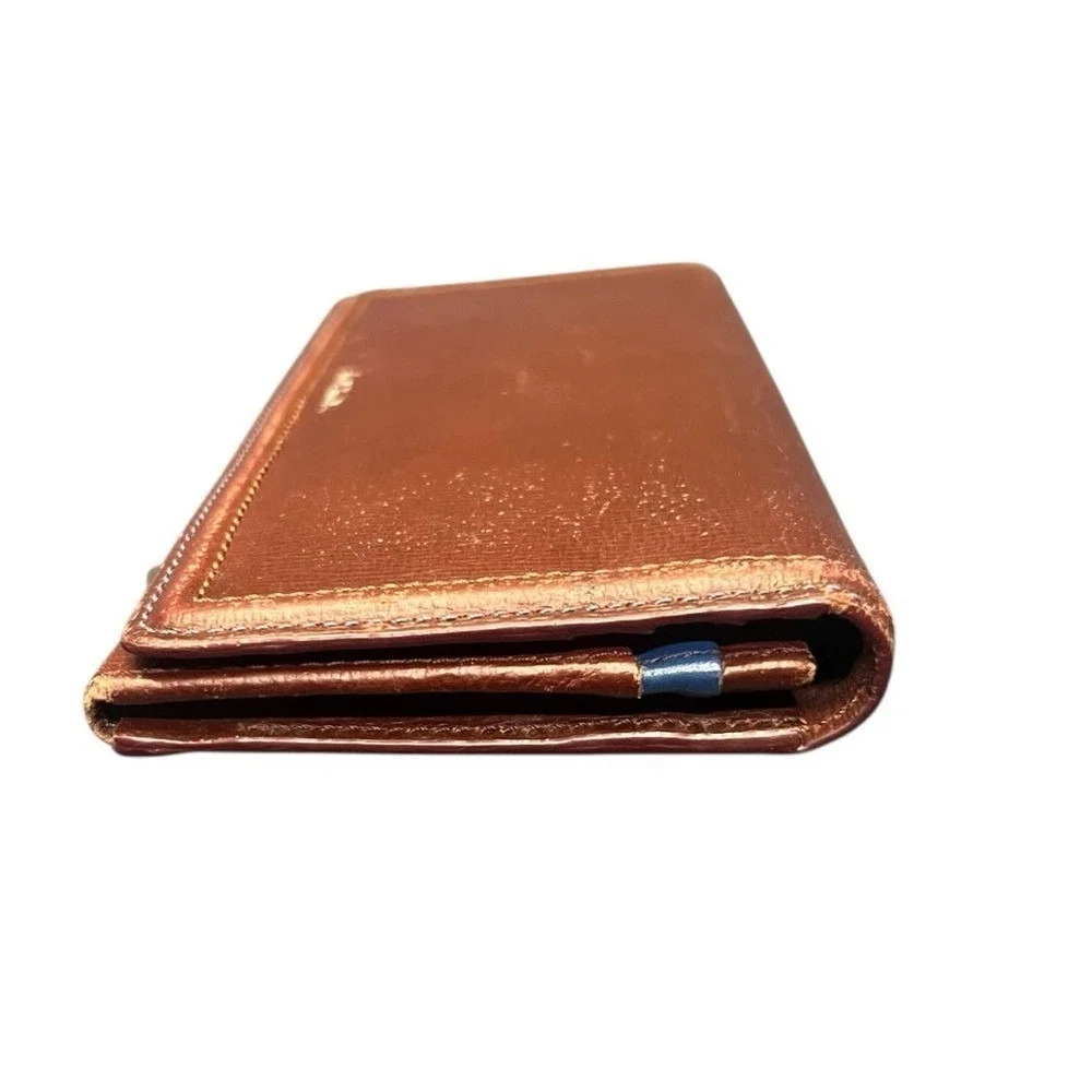 Paul Smith Mens Metallic Copper Textured Leather Long Flap Wallet Made in Italy